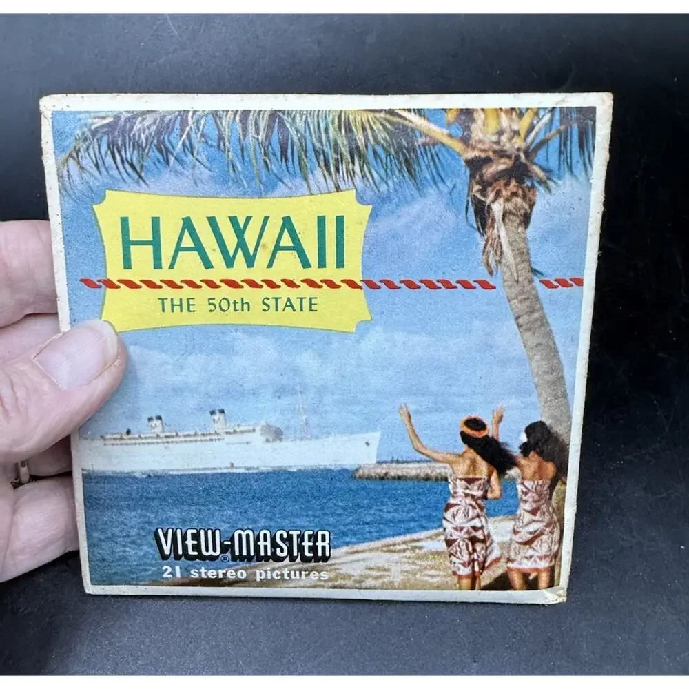 Vintage 1959 Hawaii 50th State Viewmaster Set of 3 Reels In Envelope A120